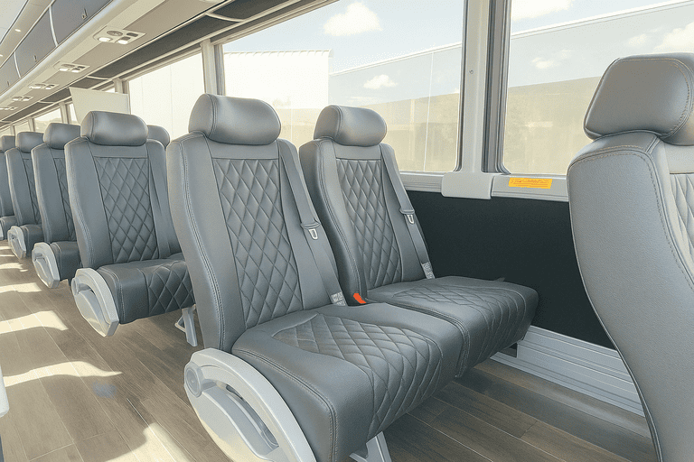 interior of Charter Bus Rental Boca Raton charter bus